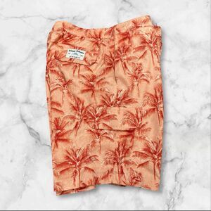 Tommy Bahama Swim Shorts Mens Large  Palm Tree Lined Swimmer Beach Surfer